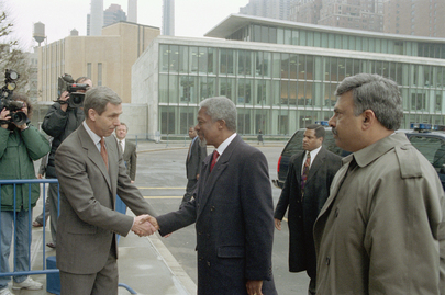 Newly-Appointed Secretary-General Arrives at United Nations for his First Working Day