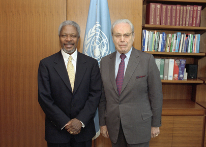 UN Secretary-General Meets with Former Secretary-General Javier Perez de Cuellar