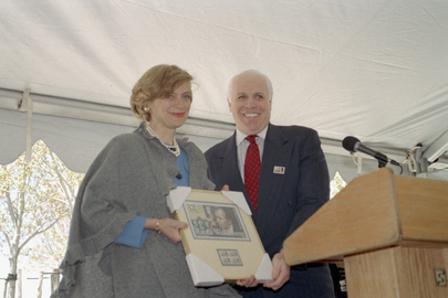 Spouse of UN Secretary-General Addresses Dedication of a Display of New Stamp