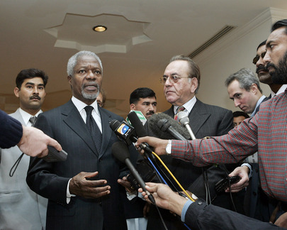 Secretary-General Speaks to Press Upon Arrival in Pakistan