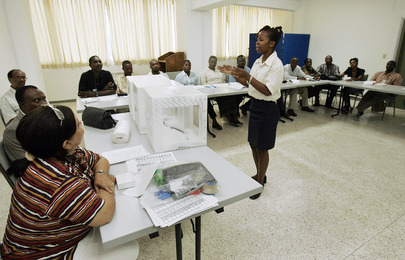 MINUSTAH Officer Trains Electoral Polling Officers