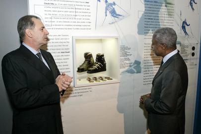 Secretary-General Tours Olympic Museum in Switzerland