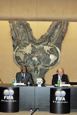 Secretary-General Addresses Press Conference at FIFA Headquarters
