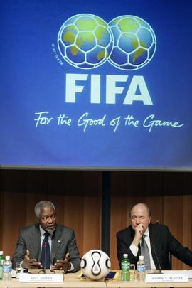 Annan, Blatter Hold Joint Press Conferenceat FIFA Headquarters