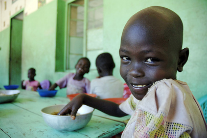 Children Have Lunch at Sudanese Orphanage
