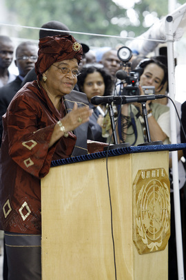 Liberian President at Inauguration of UNMIL Headquarters