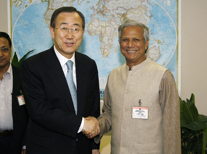 Secretary-General-designate Meets 2006 Nobel Peace Prize Winner