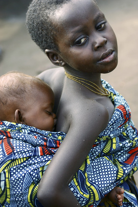 Young Girl with Baby in DR Congo