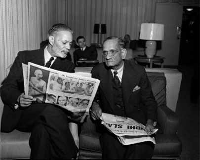 Representatives of India and Pakistan Read News of Gandhi's Assassination