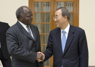 Ban Ki-moon y presidente Kenya Ban Ki-moon y presidente Kenya