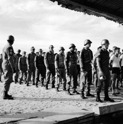 UNEF Troops from Brazil Guard Maintenance Area