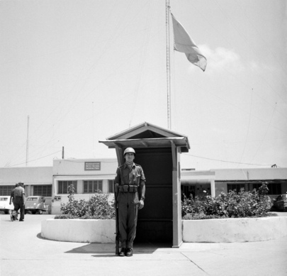 UNEF Yugoslav Platoon Takes over Guard Duties from Swedish Unit