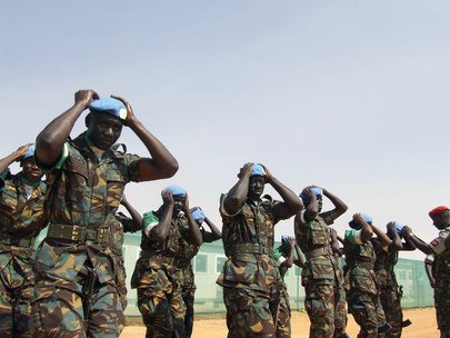 UNAMID Military Personnel Don Blue Beret
