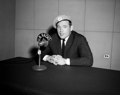 Ingemar Johansson Records Interview for U.N.Radio