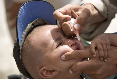 Child Receives Polio Vaccine