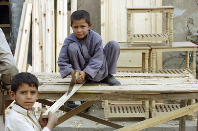 Afghan Boys Learn Carpentry Skills