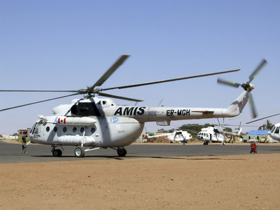 Helicopter Flies Wounded UNMID Driver to Treatment Centre