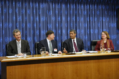 International Partnerships Executive Director Addresses Press Conference 
