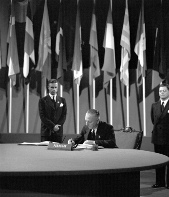 The San Francisco Conference, 25 April - 26 June 1945: Paraguay Signs the United Nations Charter