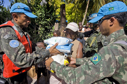 MINUSTAH Peacekeepers Distribute Food Rations