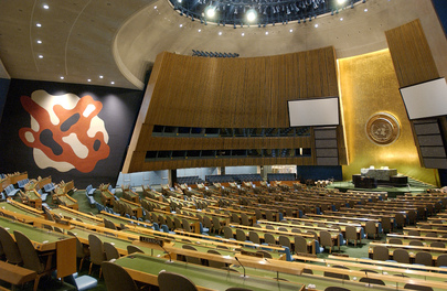 A GENERAL VIEW OF THE EMPTY GENERAL ASSEMBLY HALL