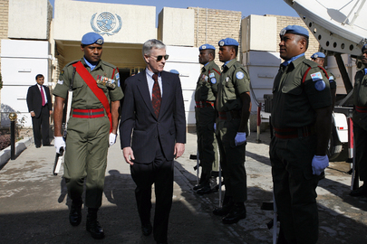 U.S. Ambassador Inspects United Nations Guard Unit