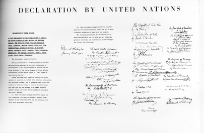 Declaration by United Nations Issued in Washington, DC, Pledges Struggle against "Hitlerism"
