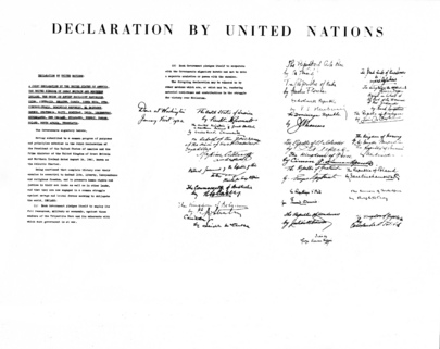 Declaration by United Nations Issued in Washington, DC, Pledges Struggle against 