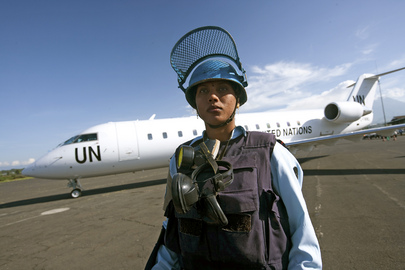 MONUC Peacekeeper Deployed on Security Detail