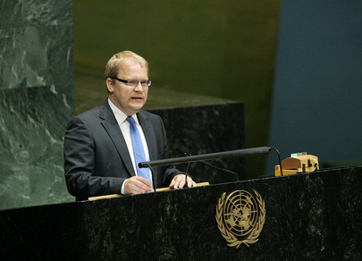 Foreign Minister of Estonia Addresses General Assembly on Financial Crisis
