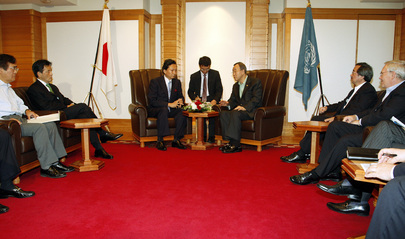 Secretary-General Meets Democratic Party President of Japan
