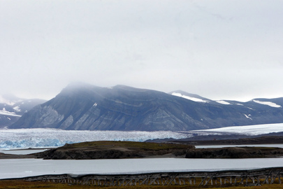 View of Ny-Ålesund, Svalbard Archipelago in Norway