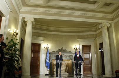 Sceretary-General and Greek Prime Minister Brief Media in Athens