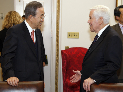 Secretary-General Meets U.S. Senator of Indiana