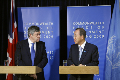 Secretary-General and U.K. Prime Minister Brief Media in Trinidad