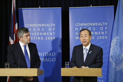 Secretary-General and U.K. Prime Minister Brief Media in Trinidad