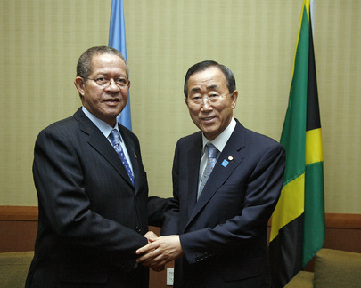 Secretary-General Meets Jamaican Prime Minister in Trinidad