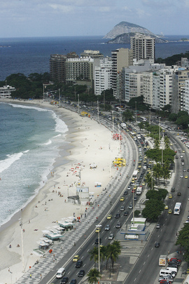 View of Copacabana Beach in Rio de Janeiro, Brazil