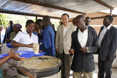 Secretary-General Visits Millennium Village School in Malawi