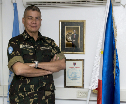 Head of UNDOF Poses for Portrait