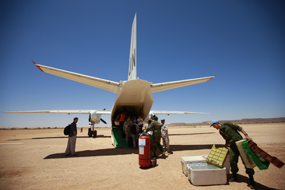 MINURSO Team Loads Cargo in Western Sahara 