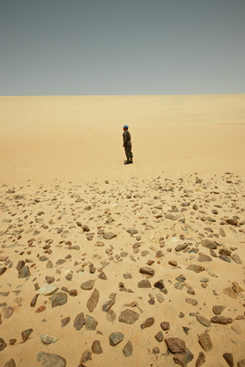 MINURSO Officer on Patrol in Mijek, Western Sahara