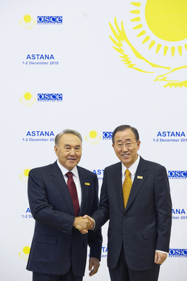 Secretary-General Meets President of Kazakhstan at OSCE Summit