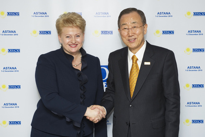 Secretary-General Meets President of Lithuania at OSCE Summit