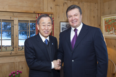 Secretary-General Meets President of Ukraine in Davos