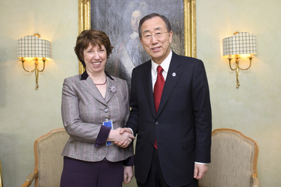 Secretary-General Meets E.U. Foreign Affairs Representative in Munich