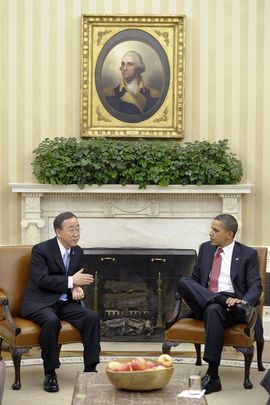 Secretary-General and U.S. President Meet on Libyan Crisis