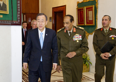 Secretary-General Meets Interim Egyptian Leader in Cairo