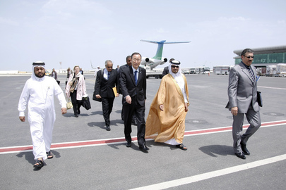 Secretary-General Arrives in Doha for Contact Group Meeting on Libya