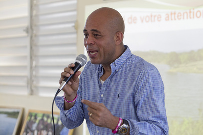 President-Elect of Haiti and MINUSTAH Head Visit Artificial Lake in Hinche